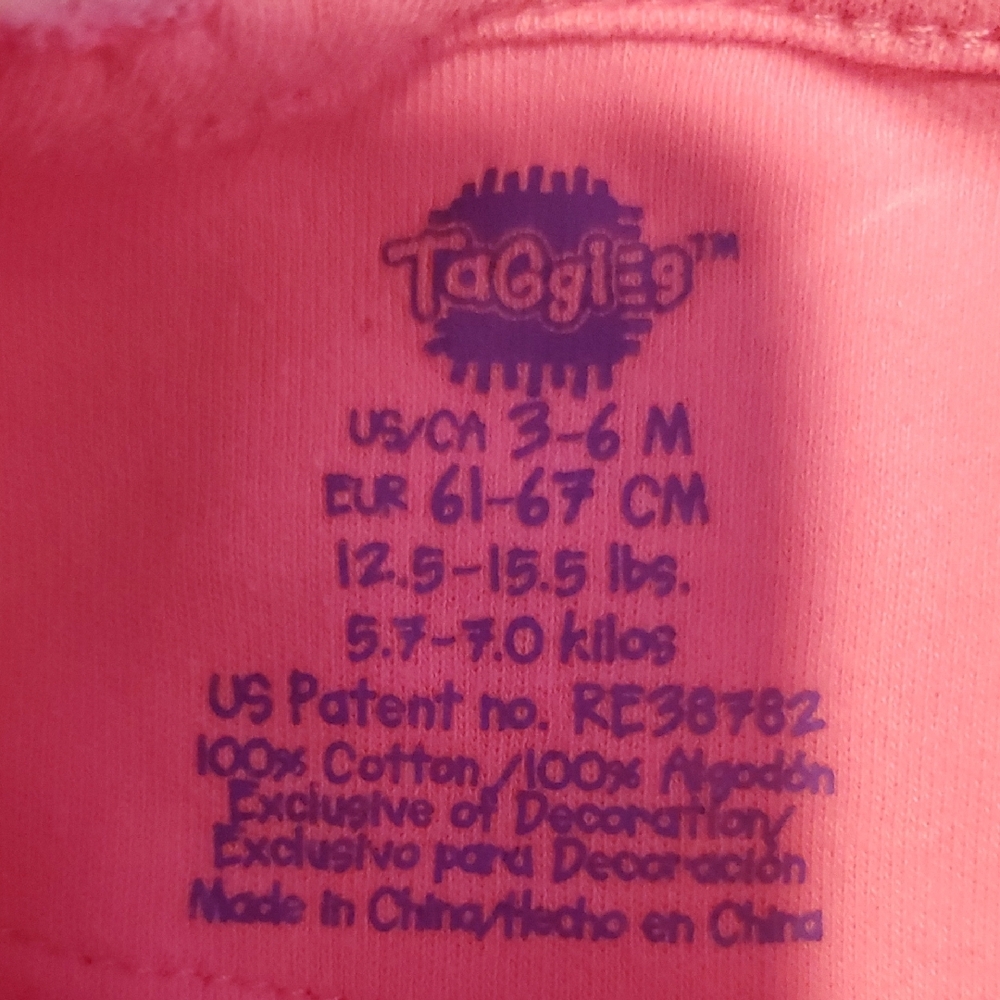 Taggies Pink and Multicolor Polka Dot Footie - Picture 2 of 4